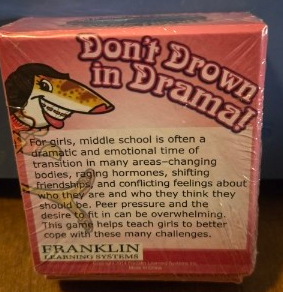 FRANKLIN LEARNING SYSTEM DON'T DROWN INN DRAMA! LIFE SKILLS CARD GAME FOR PRE-TEEN GIRLS NEW SEALED