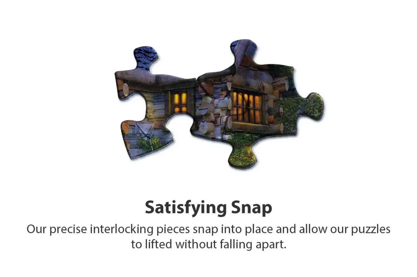 SUN KISSED CABIN 500 PIECE PREMIUM MAJESTIC PUZZLE BY SPRINGBOK fishing pole, truck, cabin & lake  Brand new