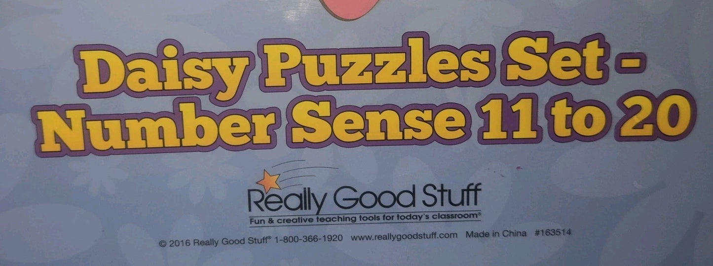 REALLY GOOD STUFF DAISY PUZZLES SET - NUMBERS 11 TO 20 LEARNING EDUCATIONAL GAME
