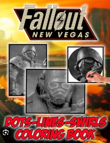 FALLOUT NEW VEGAS DOTS LINES SWIRLS ADULT STRESS RELIEF COLORING BOOK NEW!