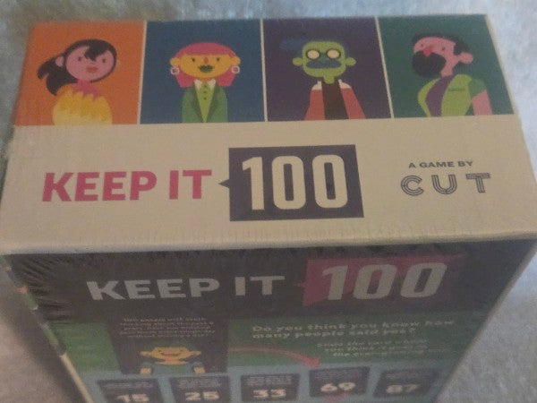 Keep It 100: The Game of Surprising Surveys by Cut - Adult Party Card Game NEW