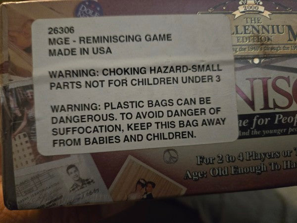 Reminiscing The Millennium Edition Board Game Factory Sealed TDC Games 1998