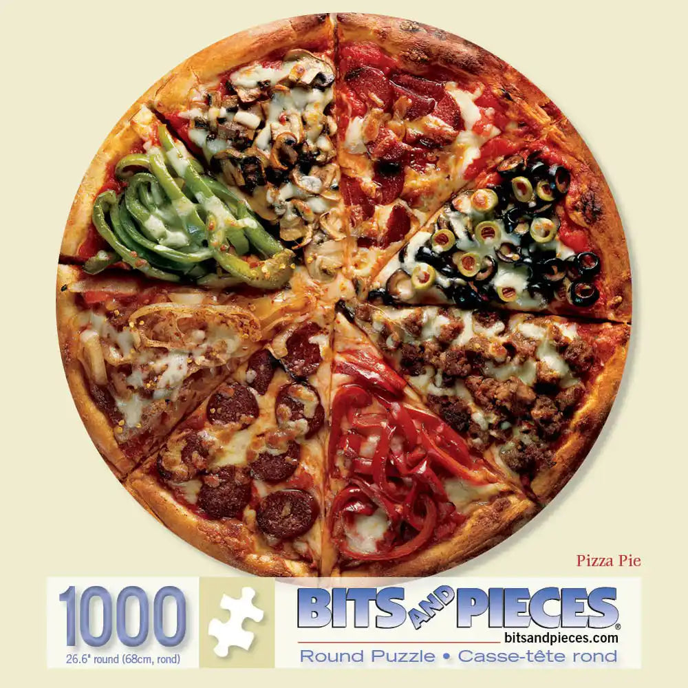Bits and Pieces-Pizza Pie - 1000 Piece Round Jigsaw ... New Sealed!