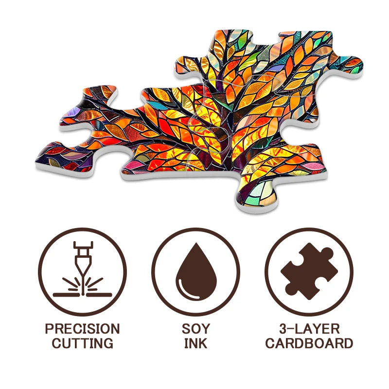 Pickforu Mosaic Tree of Life 1000 PC Puzzle. Stained Glass Work of Art 50x70cm Adult puzzle. new factory Sealedd