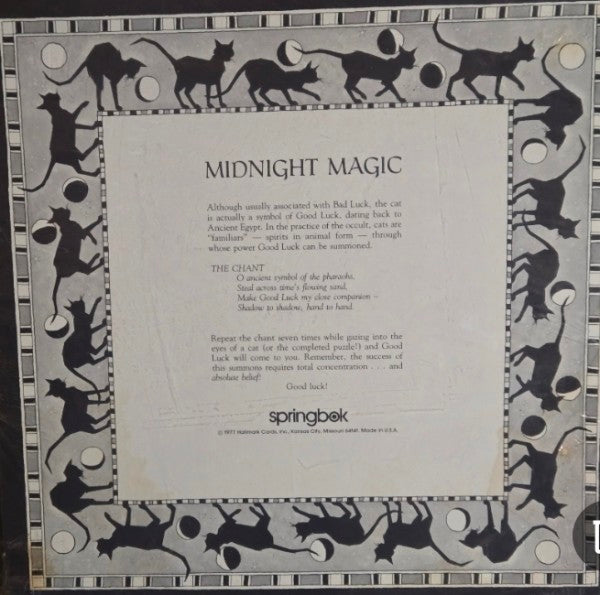 1977 Vintage Springbok Challenger series Black Cat “Midnight" 500+ puzzle New sealed