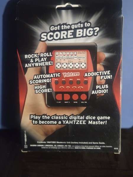 Yahtzee Electronic Hand-Held Portable Game Red & Black A2125 Hasbro 2012 New in box