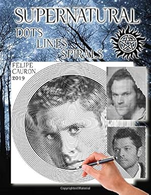 SUPERNATURAL  DOTS LINES SWIRLS ADULT STRESS RELIEF COLORING BOOK NEW! (FELIPE CAURON 2019)