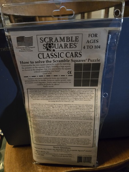 Classic Cars (rt. 66)  - Scramble Squares Perhaps the worlds most challenging 9-piece brainteaser puzzles 1998 new sealed (Copy)