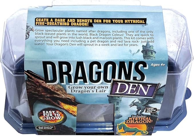 Toys by Nature Dragons Den Grow Your Own Lair Black Dragon Coleus Plant Kit Toy