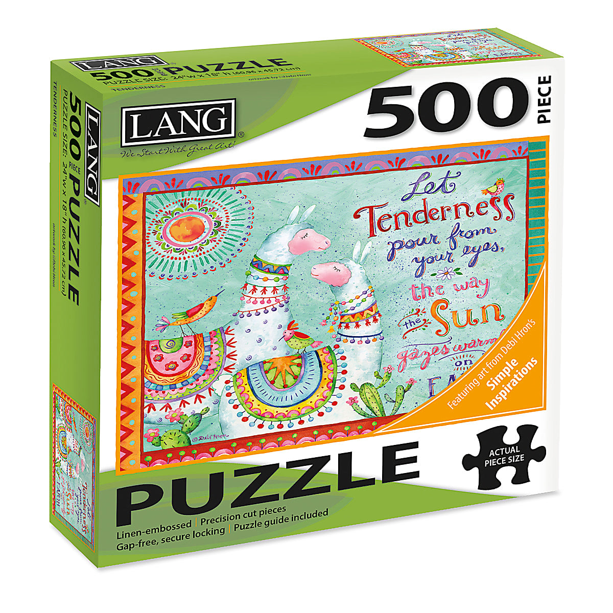 Share Lang 500 Pc Puzzle Tenderness Quote Puzzle With Cute Colorful Llamas New Sealed