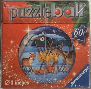 RARE VINTAGE 2011 RAVENSBURGER FOREST ANIMALS 3D CHRISTMAS ORNAMENT PUZZLE BALL NEW SEALED