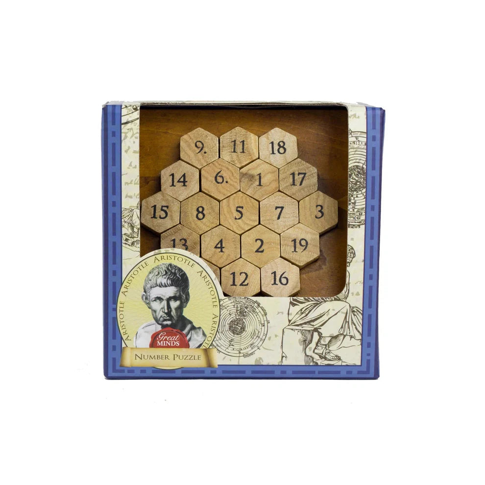 Aristotle’s Number Puzzle - Great Minds Series Wooden Brain Teaser - NEW DIFFICULTY 5 of 5