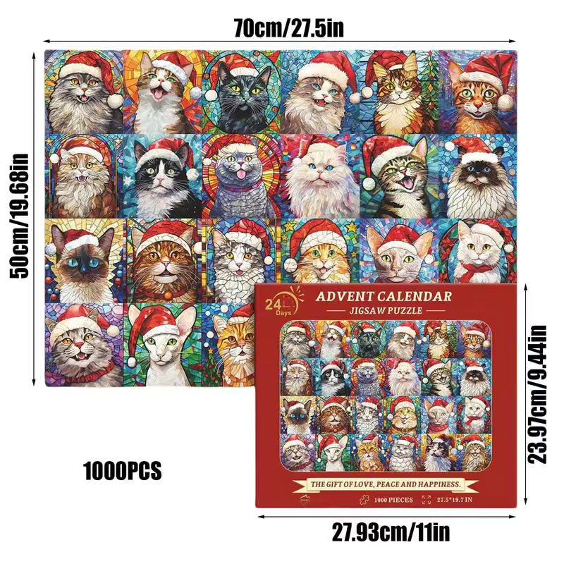 Pickforu 24-Day Christmas Cat Advent Calendar Jigsaw Puzzle new sealed