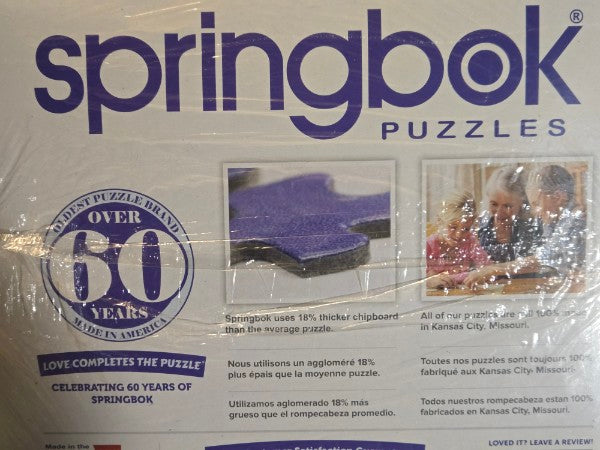 Springbok Dream Garage 2000 Piece Adult Jigsaw Puzzle – Classic Car Collection Scene 60 Year Anniversary box