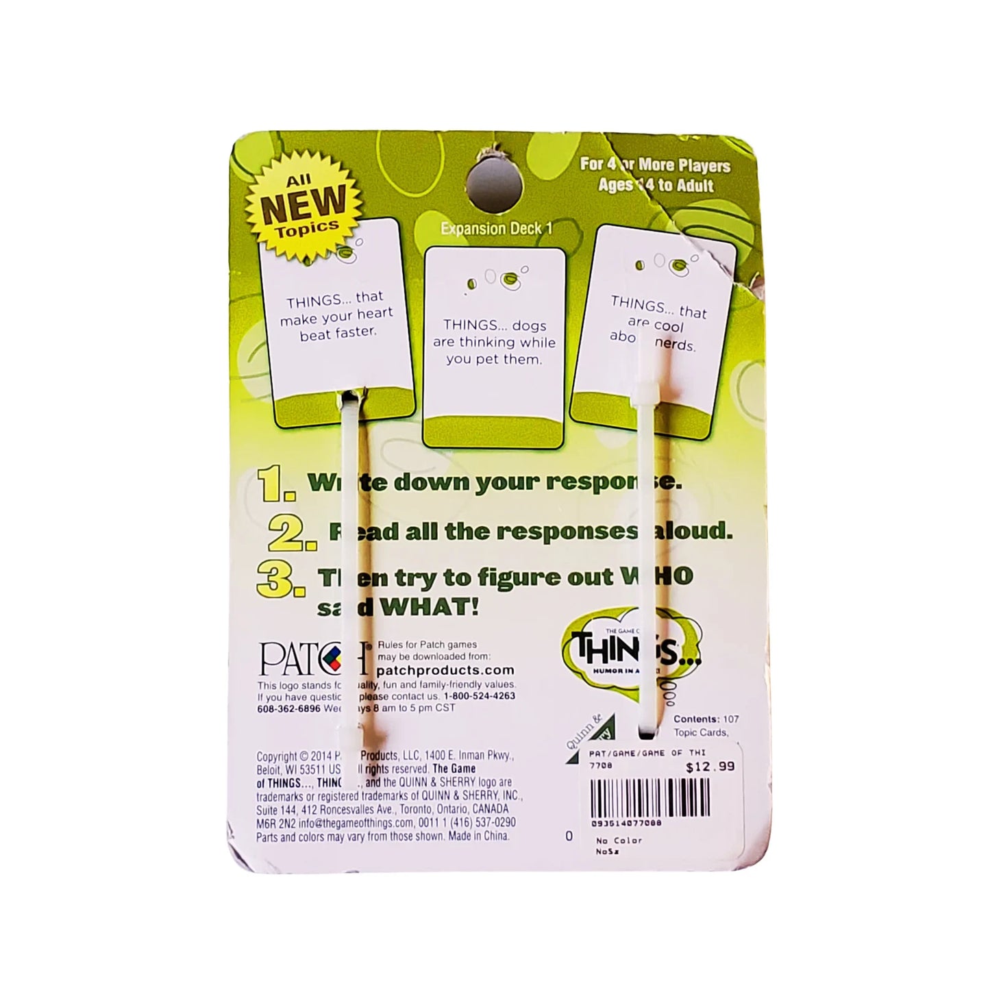 THE GAME OF THINGS ... HUMOR IN A BOX 107 TOPIC CARDS IN A HARD TRAVEL CASE BRAND NEW