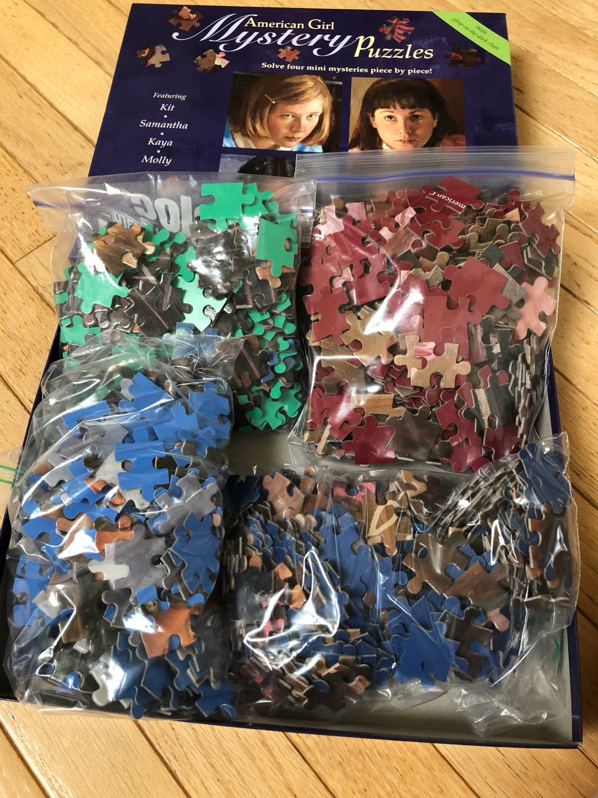 AMERICAN GIRL set of 4 MYSTERY Mini Jigsaw Puzzles 300 pc each with 16pg Booklet NEW SEALED