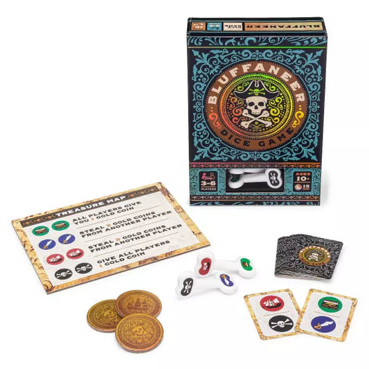 Bluffaneer Dice Game Pirates Treasure Bone Dice Strategy for 3-6 players new factory sealed