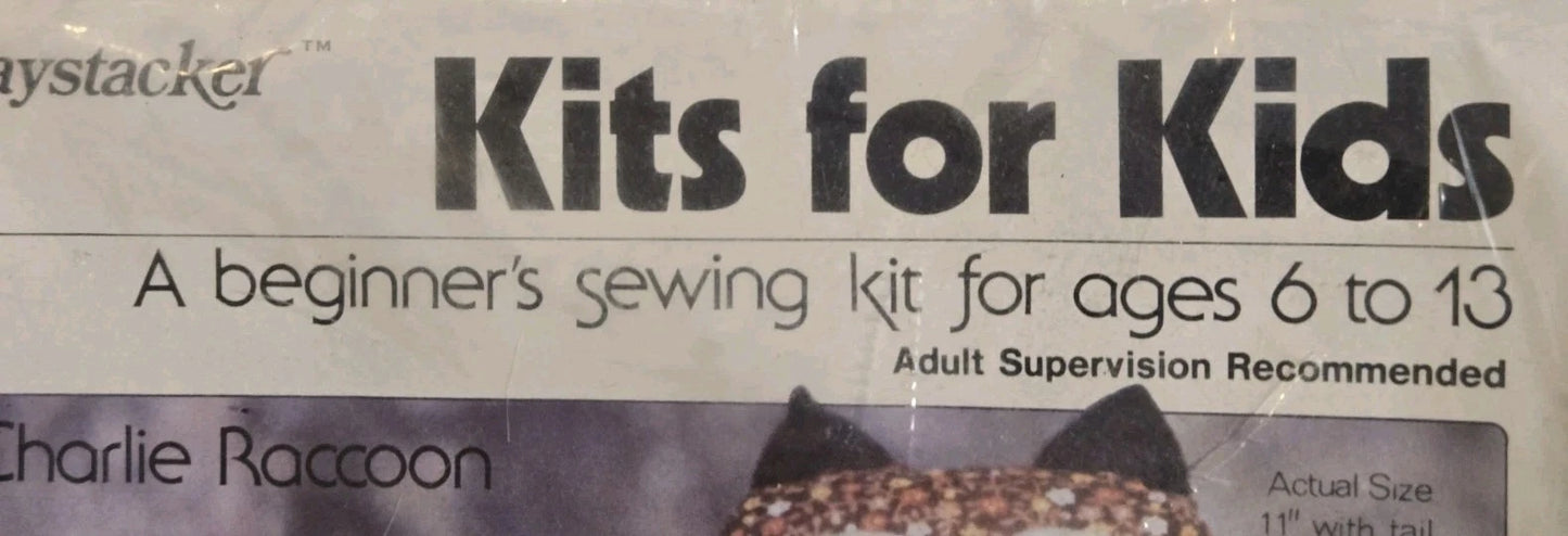 VTG 1978 HAYSTACKER KITS FOR KIDS CHARLIE RACCOON SEWING CRAFT FOR AGES 6-13 NIP