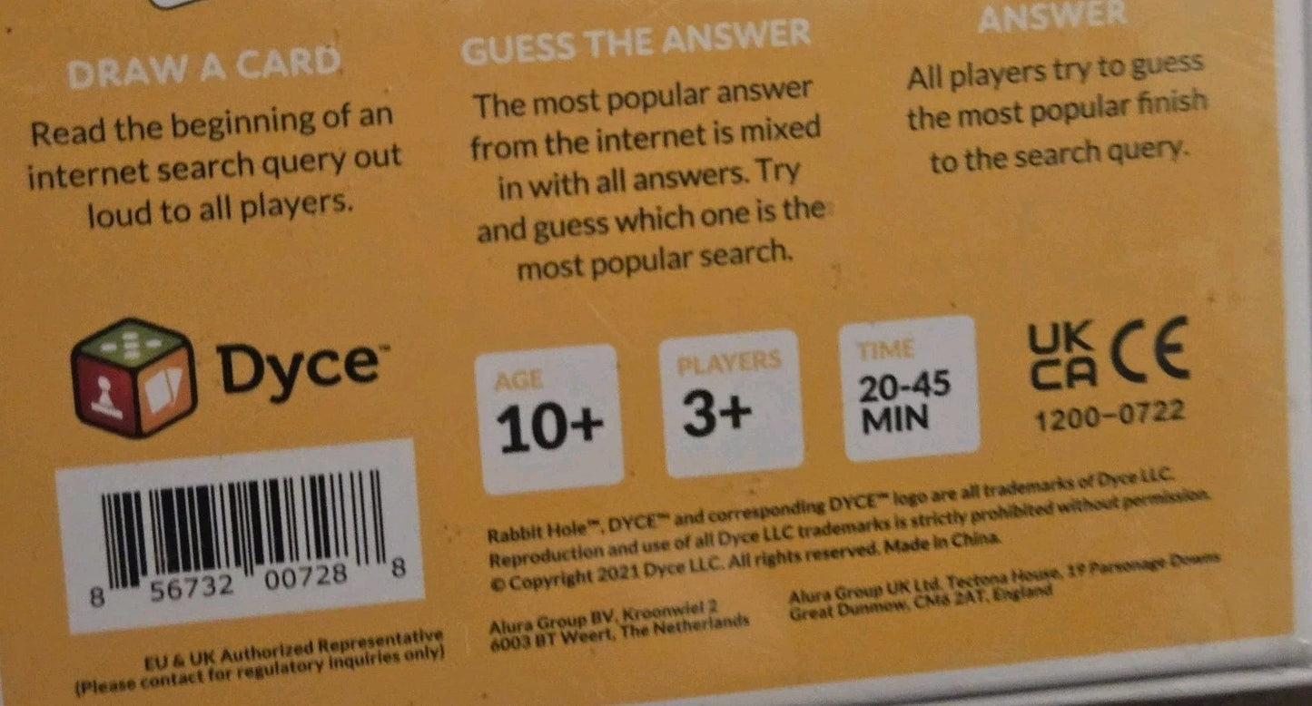 RABBIT HOLE.. WHAT WILL YOUR FRIENDS FALL FOR? FUN FAMILY PARTY GAME FROM DYCE