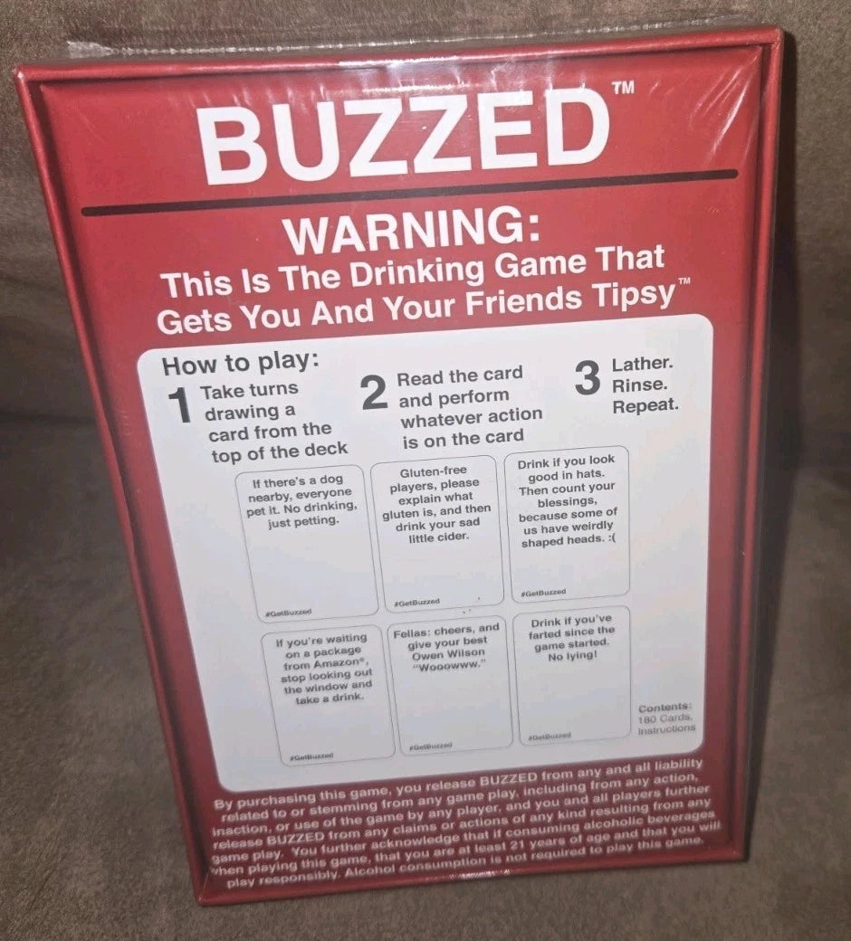 BUZZED FIRST EXPANSION PACK ADULT PARTY DRINKING GAME THAT GETS YOU TIPSY NEW