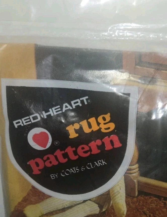 VTG COATS & CLARK RED HEART 6621 ELEPHANT RUG PATTERN FOR LATCH HOOK 20" X 27"