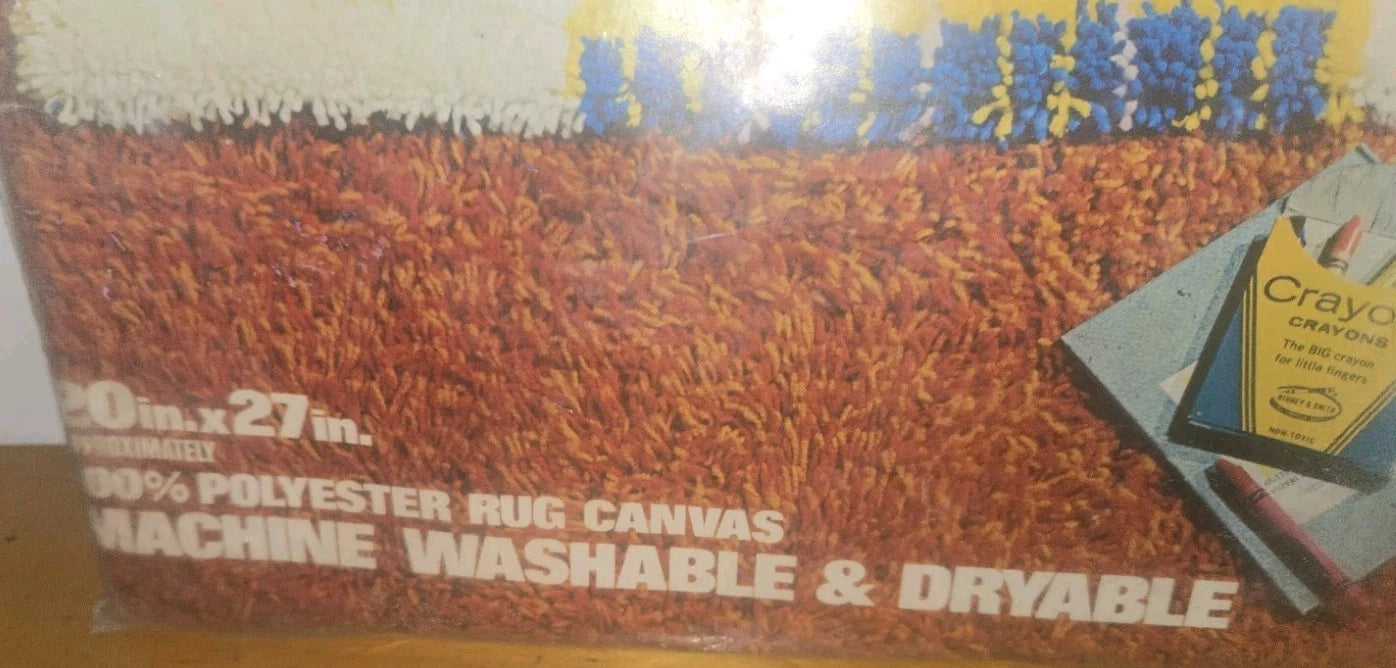 VTG COATS & CLARK RED HEART 6621 ELEPHANT RUG PATTERN FOR LATCH HOOK 20" X 27"