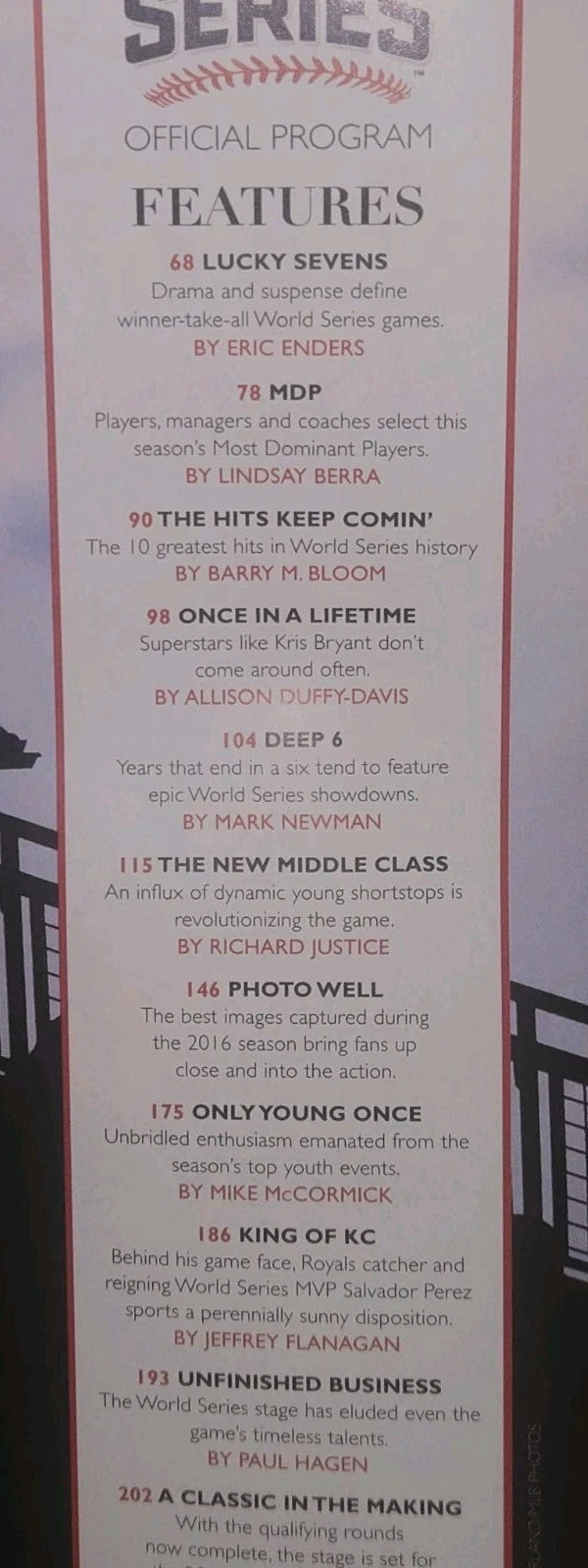 CHICAGO CUBS VS INDIANS MLB OFFICIAL 2016 WORLD SERIES PROGRAM CASE OF 20 UNOPEN
