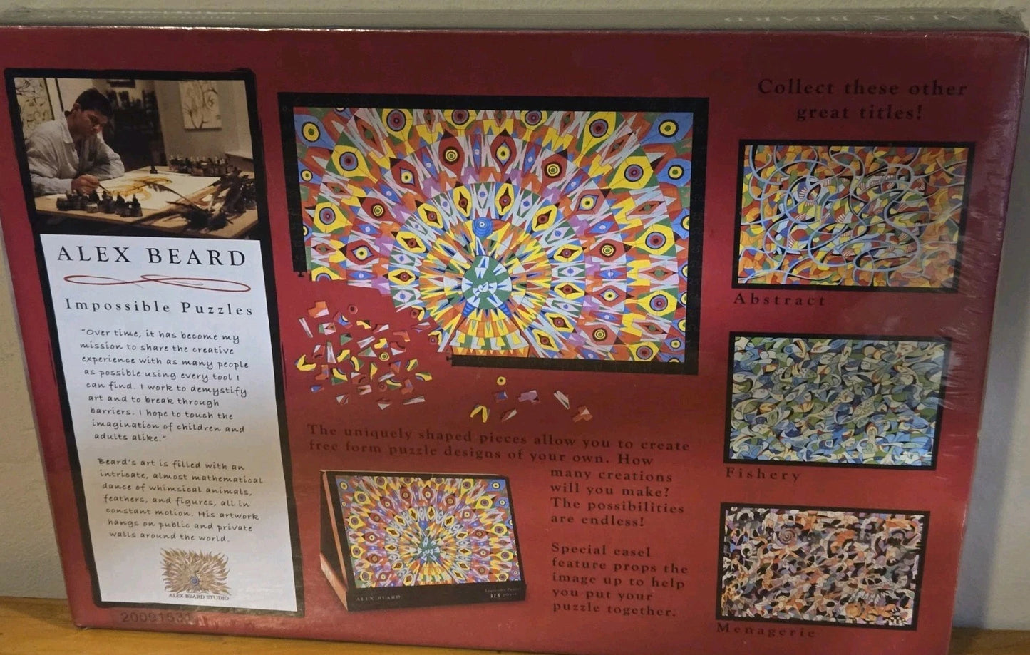 'PEACOCK" ALEX BEARD IMPOSSIBLE PUZZLES 560 PIECES 25"×17.5' #8910 NEW SEALED