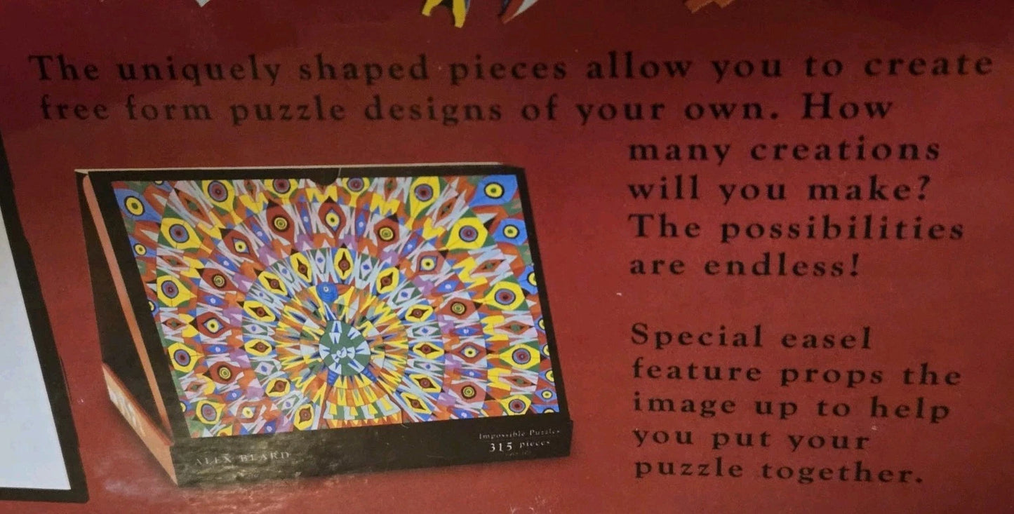 'PEACOCK" ALEX BEARD IMPOSSIBLE PUZZLES 560 PIECES 25"×17.5' #8910 NEW SEALED