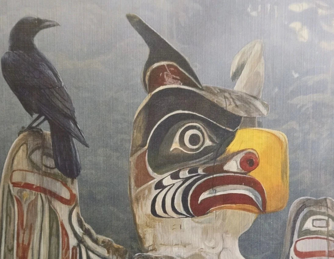 COBBLEHILL TOTEM POLE IN THE MIST  WITH RAVEN 1000 PC PUZZLE & FREE POSTER NIB