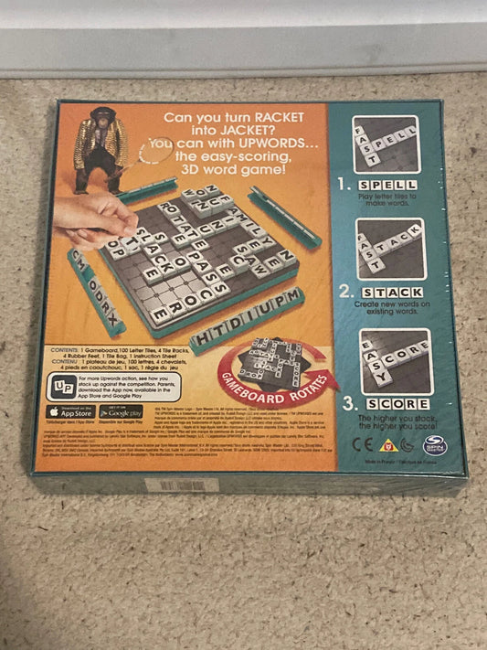 2005 UpWords Quick Stacking Word Hacking Family Word Game -Spin Master New Sealed