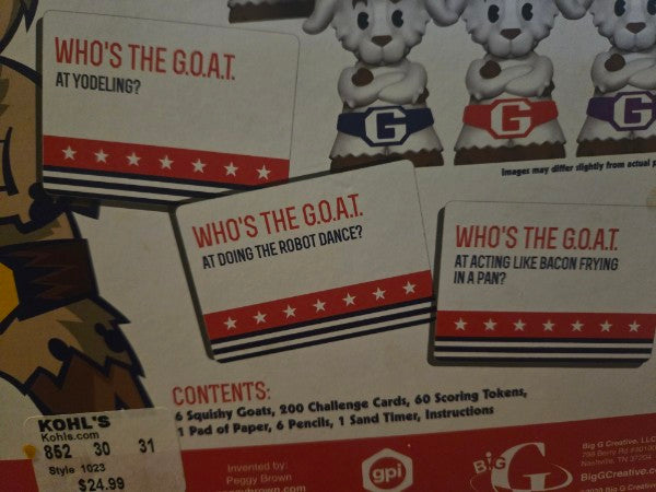 Big G Creative Who's The G.O.A.T. Party Board Game New Factory Sealed
