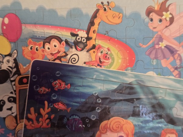 Synarry Wooden Jigsaw Puzzle Set - 4 Pack (Dinosaurs, Space, Animals, Mermaid