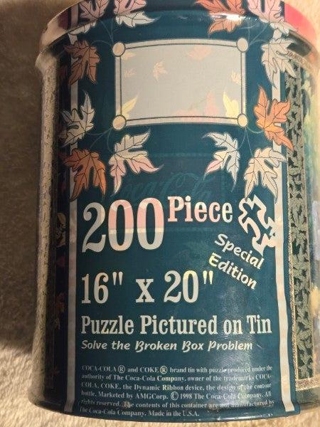 Share Vtg. 1998 Coca-Cola Puzzle in Tin 200 Pc Factory Sealed Norman Rockwell Boy Dog
