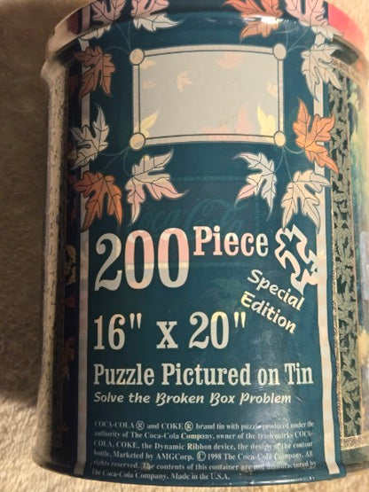 Share Vtg. 1998 Coca-Cola Puzzle in Tin 200 Pc Factory Sealed Norman Rockwell Boy Dog