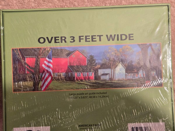 LANG American Farm Panoramic Puzzle 750 Piece Sam Timm Over 3 Feet Wide NEW