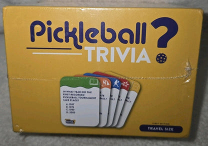 FUN TRIVIA GAME FIR PICKLEBALL PLAYERS & ENTHUSIASTS TRAVEL SIZE 200 CARDS NEW