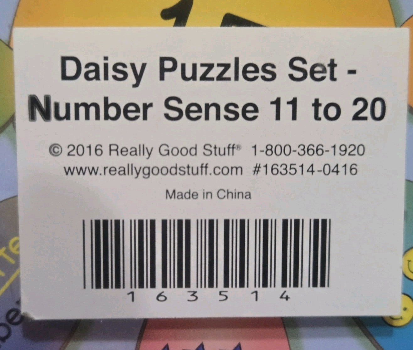 REALLY GOOD STUFF DAISY PUZZLES SET - NUMBERS 11 TO 20 LEARNING EDUCATIONAL GAME