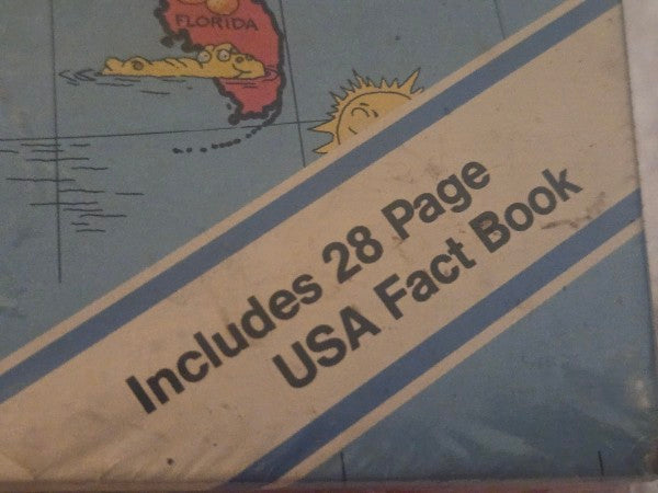 Vintage 1990 Schoolhouse US Map Giant 140 Piece Puzzle Factory Sealed New Old Stock