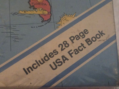Vintage 1990 Schoolhouse US Map Giant 140 Piece Puzzle Factory Sealed New Old Stock