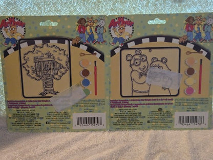 Arthur &amp; D.W. Paint Your Own Suncatcher Craft Set Lot of 2 PBS Kids Treehouse