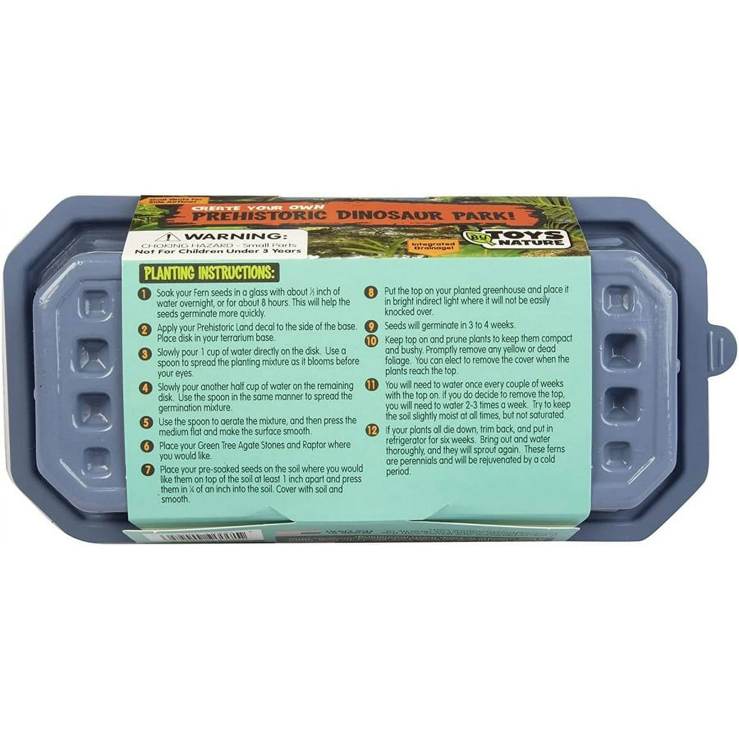 Toys by Nature Prehistoric Dinosaur Land Indoor Gardening Kit Fern Agate Raptor