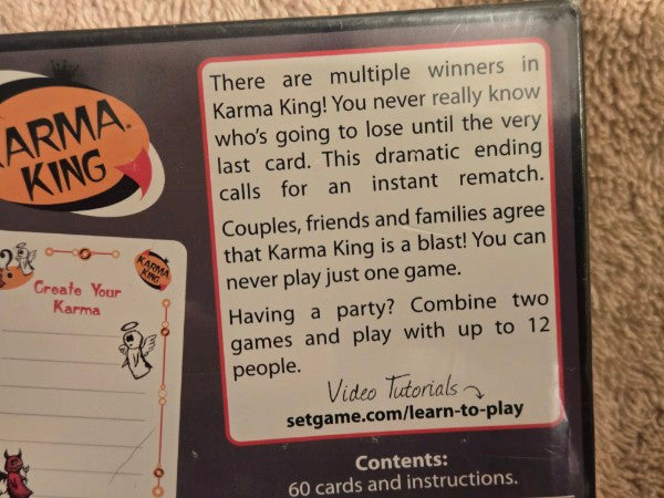 NEW SEALED Karma King Card Game RARE Out of Print (OOP) SET Enterprises 60 Cards