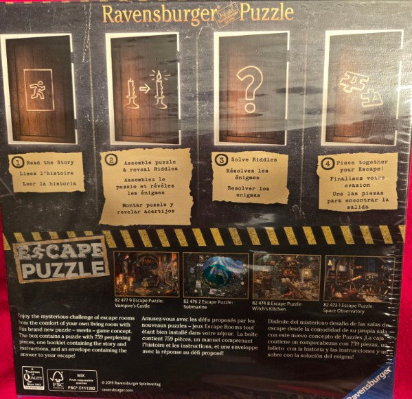 Ravensburger Escape Puzzle Witch's Kitchen 759 pc SEALED Mystery Jigsaw