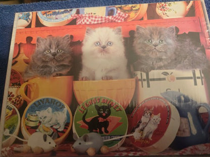 Three Little Kittens Colorluxe 500 Piece Jigsaw Puzzle - New & Sealed Super Cute