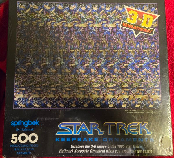 Vtg 1994 Star Trek Puzzle 3-D Sensations Springbok Hallmark 500 pc SEALED NOS