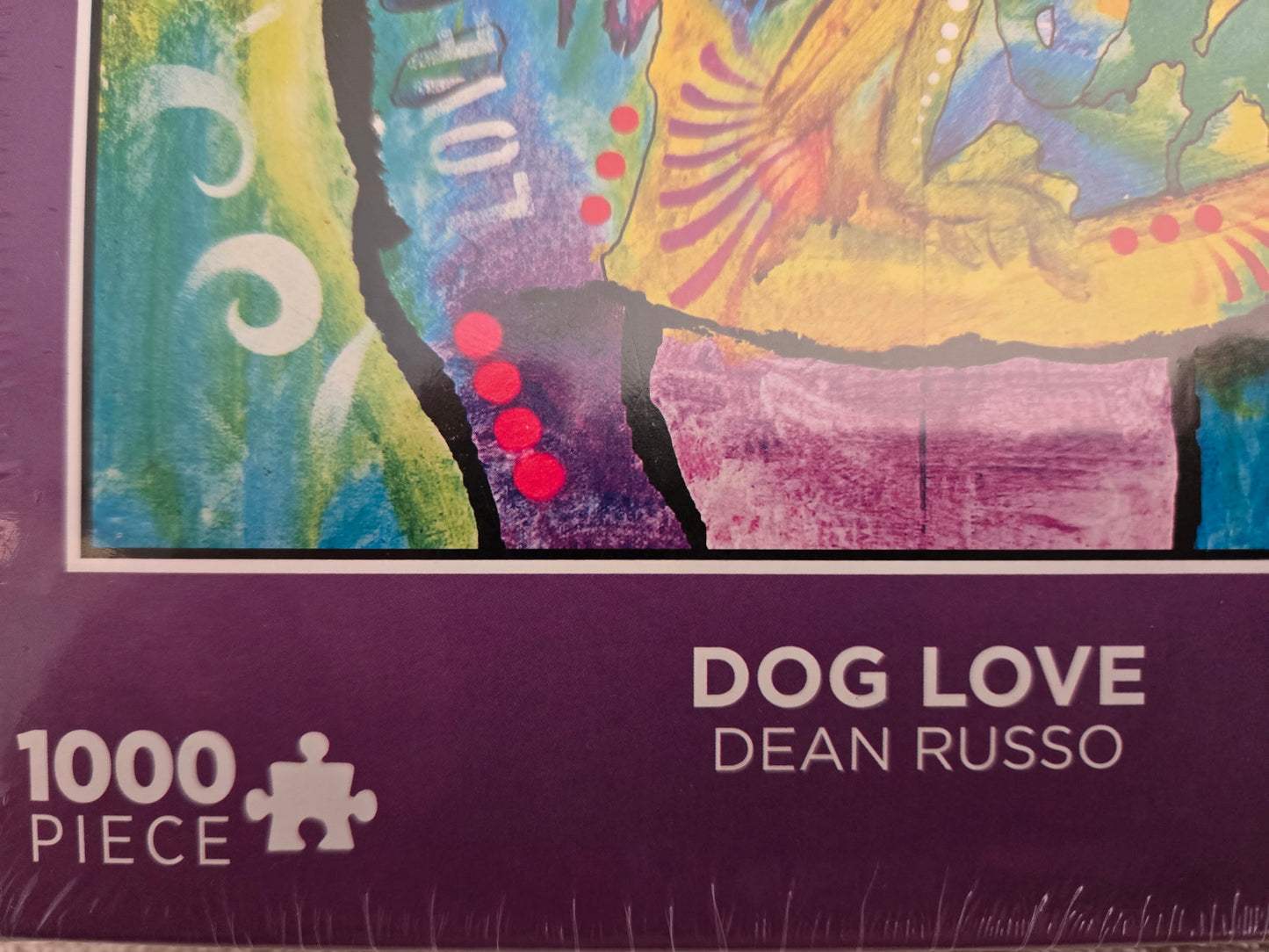 Lucky Puzzles Dean Russo DOG LOVE 1000 Piece Jigsaw Puzzle Artist Series NEW FACTORY SEALED