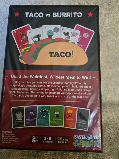 Taco vs Burrito Strategy Card Game - 2025 PlayMonster Edition - New & Sealed