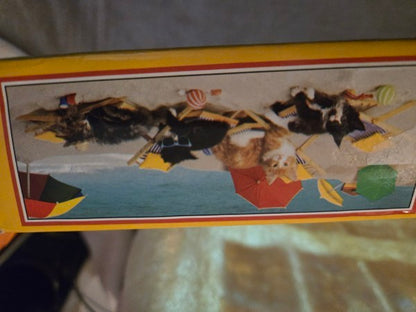 Vintage 1999 Ceaco Cat-Ching Rays 700 Piece Jigsaw Puzzle Sealed Cats Beach