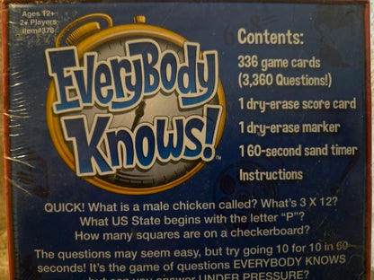 Everybody Knows Rapid Fire Questions Trivia Game Endless Games Sealed New Item 376